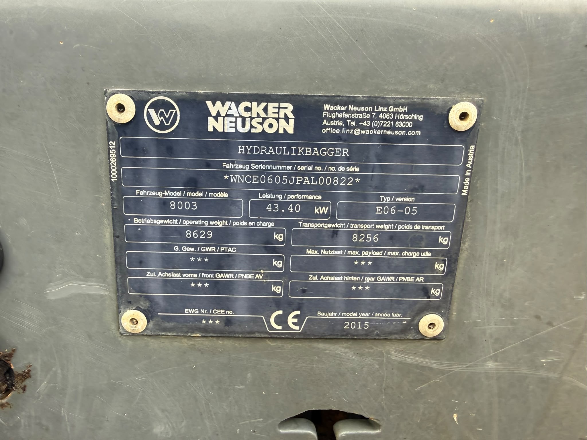 WACKER NEUSON 8003 8 TON EXCAVATOR - Image 10