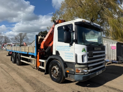 SCANIA P94D FLATBED HIAB CRANE LORRY